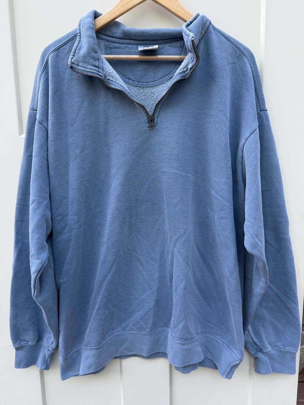 Comfort Colors Dusty Blue Quarter-Zip Pullover sz XL- Coastal, Casual Comfy